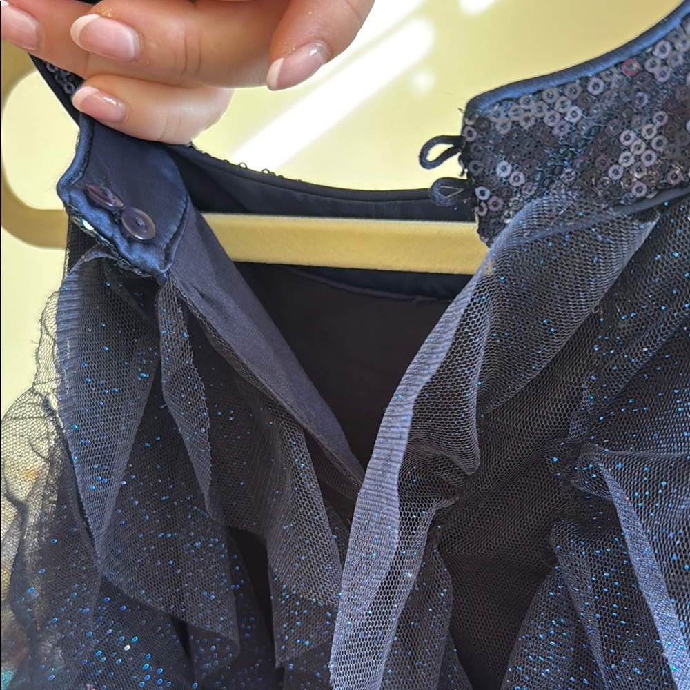 Sparkling Navy Ruffle Dress - Picture 4 of 8